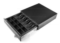 Çin Black Locking USB Cash Drawer / Metal Cash Box With Lock 5 Bill Compartments 410E şirket